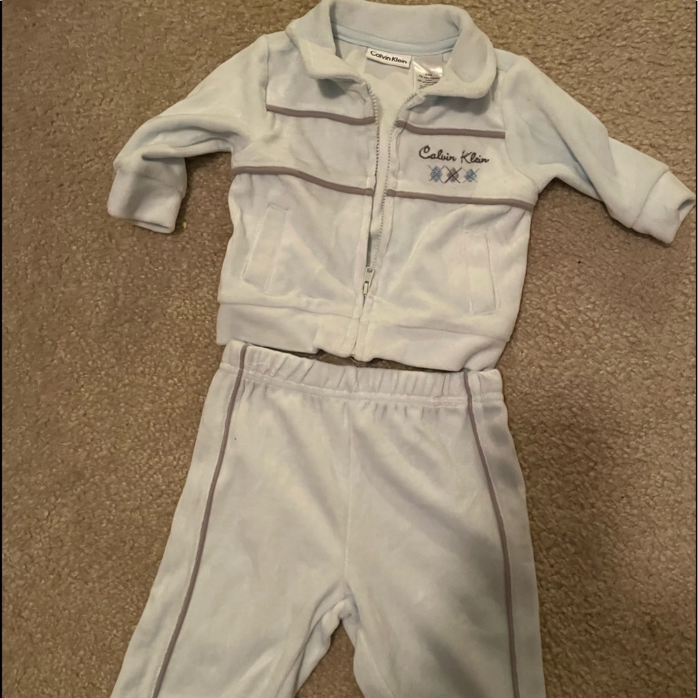 Calvin Klein Fleece Baby👶Blue Jog 🏃‍♂️Set Sz 0-3M